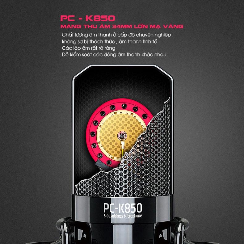 Mic Thu Âm Cao Cấp TAKSTAR PC-K850 Hát Karaoke, Livestream, Bán hàng, Streamer, Bảo Hành 12 Tháng