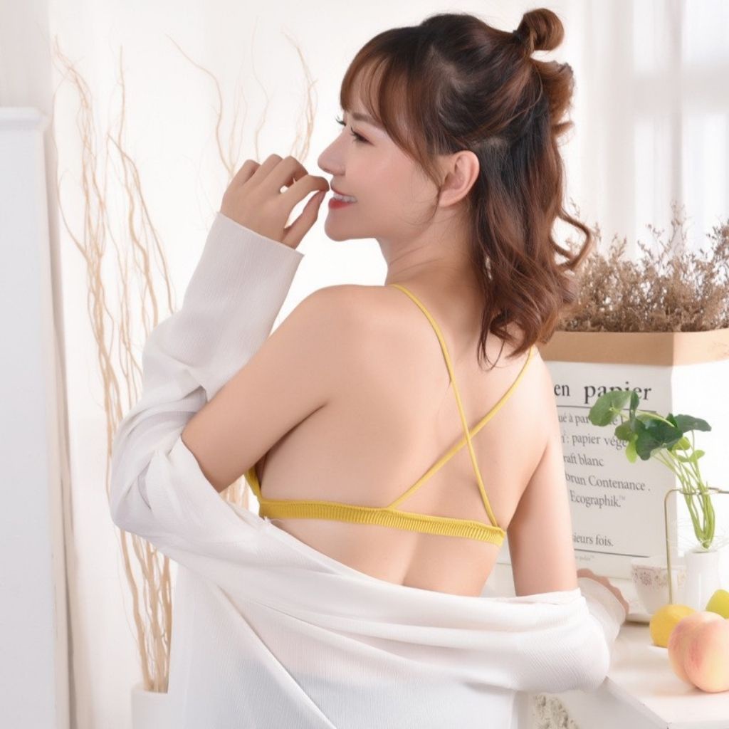 Áo bra nữ không gọng đẹp 2 dây chéo vai quyến rủ DEVARI B715