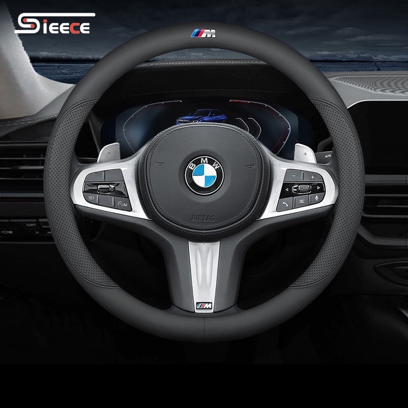 Sieece Cho Bmw M BọC Vô LăNg Ô Tô BọC Vô LăNg Oto ỐP Vô LăNg Ô Tô BọC Vô LăNg Xe Ô Tô Vỏ Da Sợi Nhỏ BọC Vô LăNg Trang Trí NộI ThấT Ô Tô Phụ KiệN Ô Tô Cho Bmw X4 E46 E90 F30 F10 1 X2 8 118I 320I M4 E60 218I X5 M3 318I X7