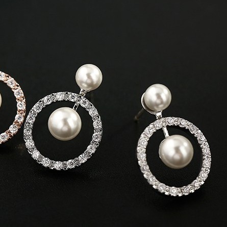 Bông tai tròn nhỏ pha lê cao cấp tinh xảo dành cho nữ - Mely VV39