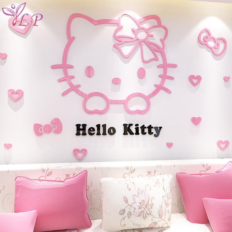 Decal dán tường hình Hello Kitty xinh xắn