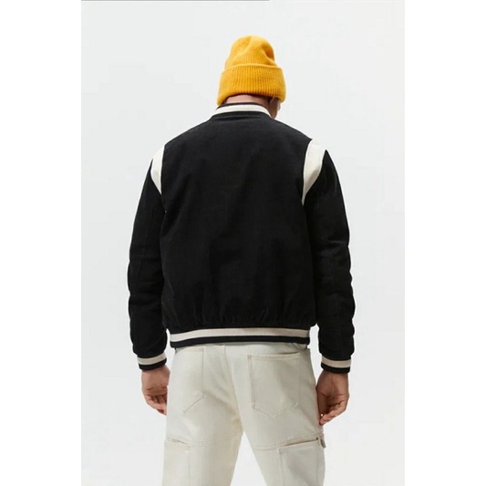 Order áo khoác xuất dư ZARA của nam Áo khoác bomber nhung tăm phối viền