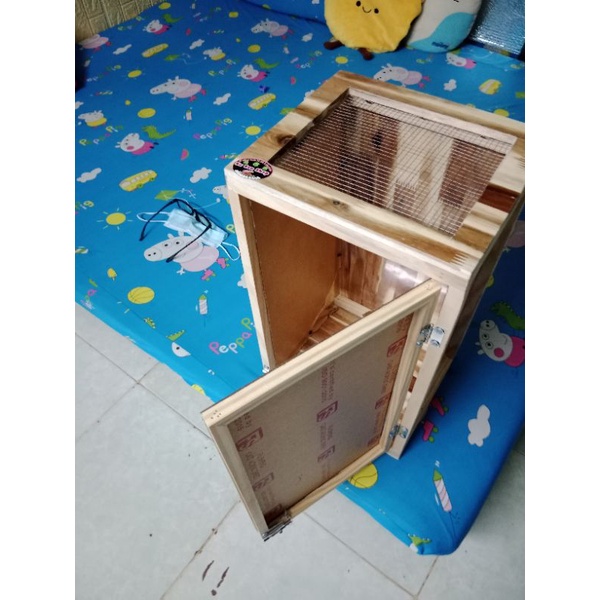 Chuồng nuôi bò sát gỗ ghép và mica KB9 D35 R25 C50cm