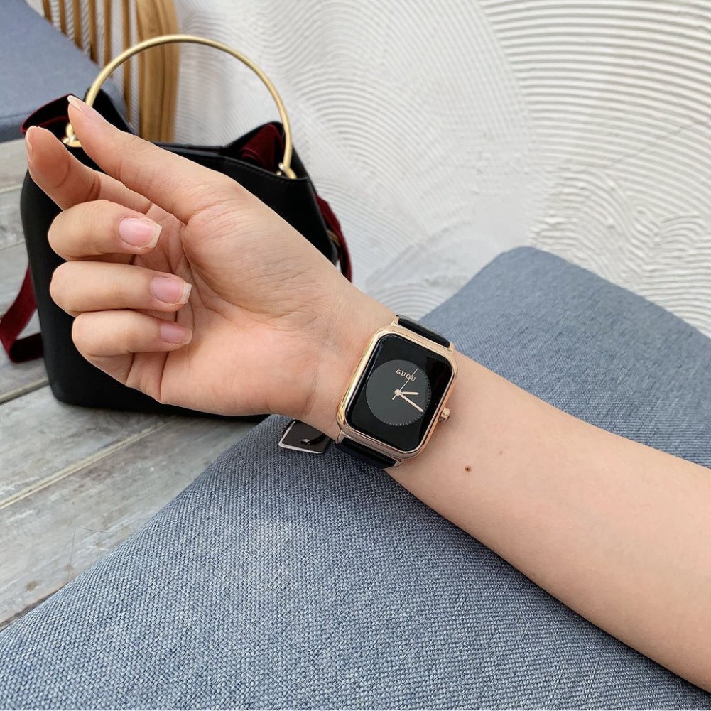 Đồng Hồ Nữ - GUOU Nữ GU1640 Dây Da Mặt Vuông - 4 màu #guou