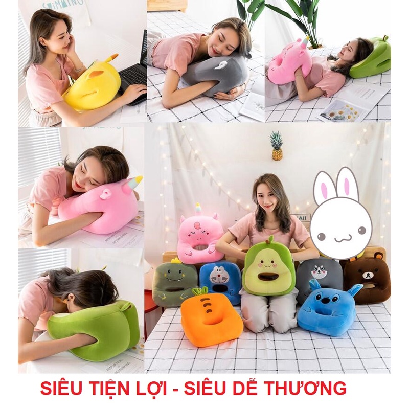 Gối tựa lưng, mặt cười, kê mặt ngủ, tựa lưng hình thú nhồi bông