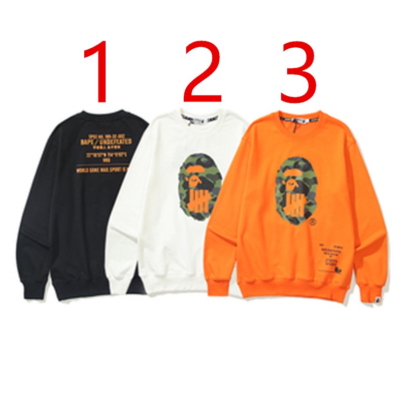 BAPE Áo Nỉ Tay Dài Họa Tiết Rằn Ri Thời Trang Cho Cặp Đôi