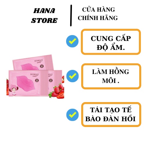 Mặt nạ dưỡng môi BIOAQUA giúp làm mềm dưỡng ẩm và giảm thâm cho môi  Mỹ Phẩm Hana 8g