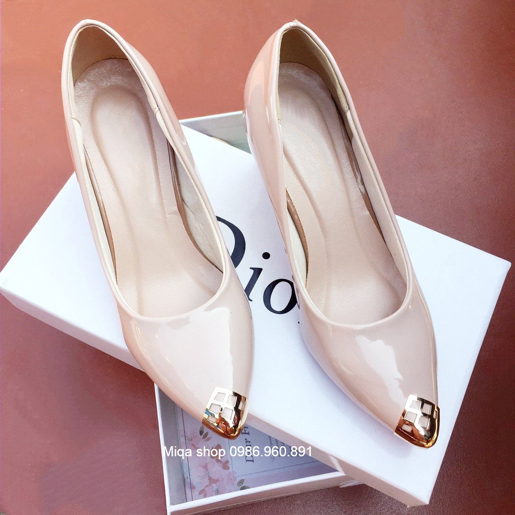 Ảnh thật - Giày cao gót mũi kim loại gót 7cm- Made in Vietnam