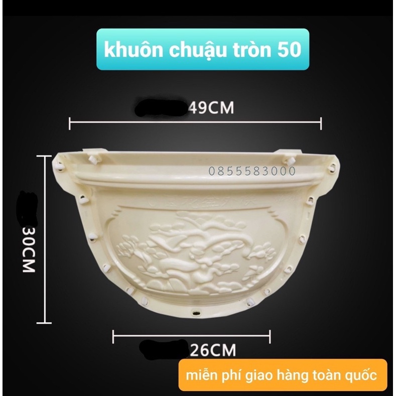 khuôn đúc chậu tròn 50 [khuôn ABS siêu bền] khuôn có lòng trong dễ dàng sử dụng cho người mới bắt đầu