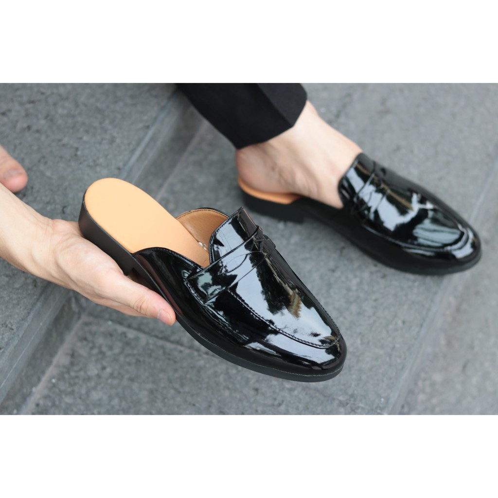 Sục Da Nam,Giày lười Hở Gót,Sục Nam DA BÓNG mùa hè mã L196 | BigBuy360 - bigbuy360.vn