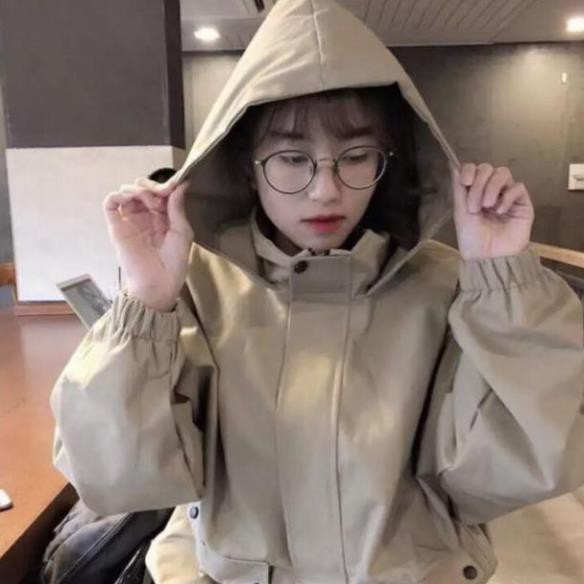 Áo khoác kaki hộp nữ cổ cao cá tính siêu tiện lợi siêu thời thượng phong cách việt