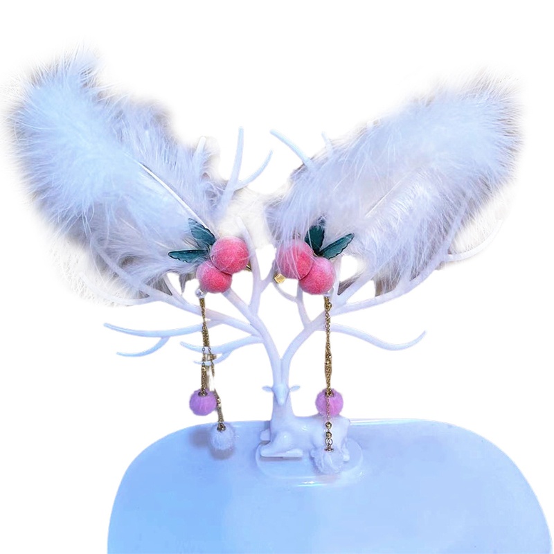 Kẹp Tóc Đính Lông Vũ Phong Cách Vintage Cho Nữ