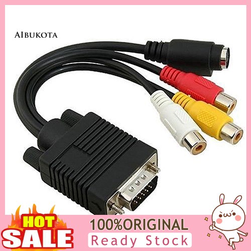 Dây Cáp Chuyển Đổivga Sang S-Video 3 Rca Av Tv Cho Pc Laptop