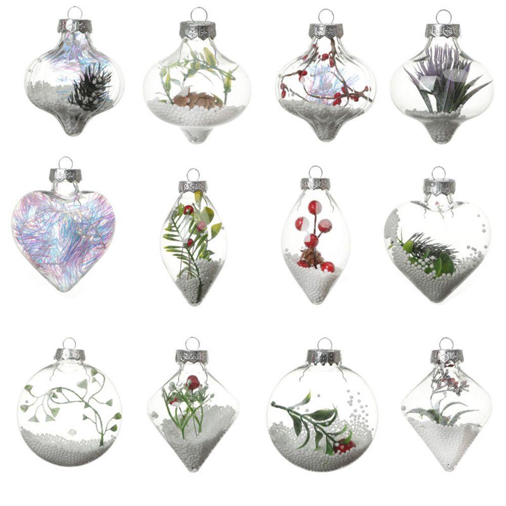 SUYO Quả Châu Nhựa Trong Suốt Trang Trí Cây Thông Noel DIY