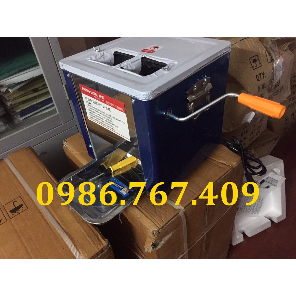 Máy thái thịt sống, thịt chín, bì lợn, tai heo loại 1 cửa, 2 cửa siêu nhanh 150kg/h chạy điện 220v