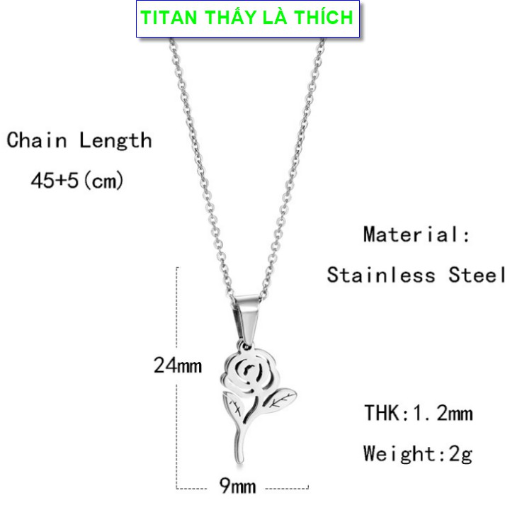 Dây chuyền đẹp cho nữ titan bông hoa đẹp - Hàng titan vàng 18k sáng bóng đẹp - Cam kết 1 đổi 1 nếu đen và gỉ sét