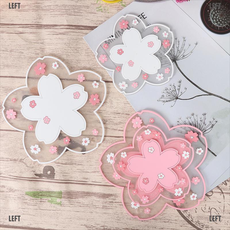 Đế Lót Ly Cách Nhiệt Chống Trượt Hình Hoa Anh Đào Xinh Xắn