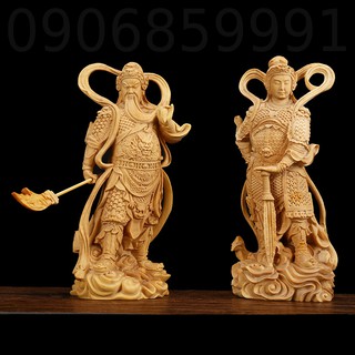Cặp tượng hộ pháp Quan Công - Vi Đà (Gỗ Hoàng Dương)