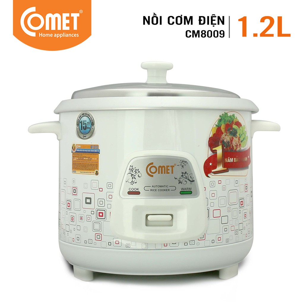 [Mã ELHADEV giảm 4% đơn 300K] Nồi cơm điện nắp rời 1,2L COMET - CM8009