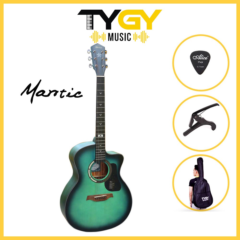 Đàn Guitar Acoustic Mantic GT-1GC | Đàn Chính Hãng, nhiều màu lựa chọn, tặng Full phụ kiện( bao đàn, capo, pick, ty)