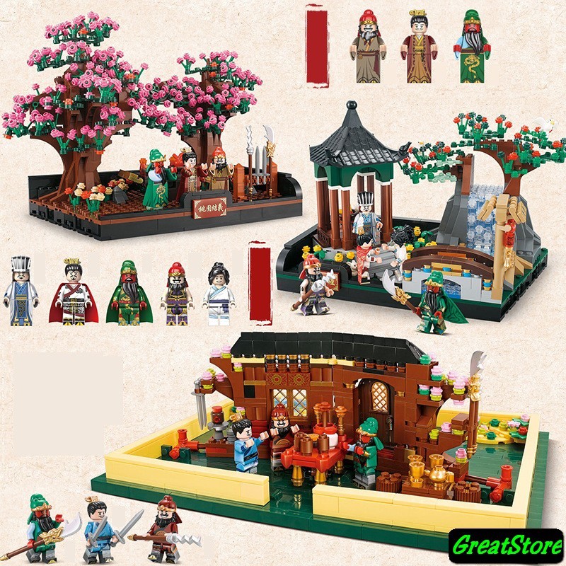 ( Hãng Sẵn )MINIFIGURES XẾP HÌNH TAM QUỐC TIỂU CẢNH &quot; KẾT NGHĨA VƯỜN ĐÀO &quot; &quot; TAM CỐ THẢO LƯ &quot; &quot;LƯU QUAN TRƯƠNG BIỆT PHỦ&quot;