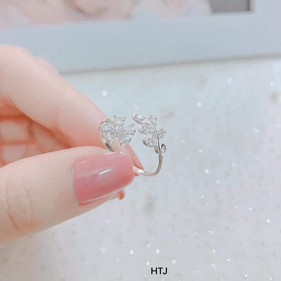 Nhẫn nữ | Nhẫn Bạc Nữ 925  freesize hình lá nguyệt quế  💖 video THẬT 💖 Trang sức bạc HƯNGTRẦN SILVEL