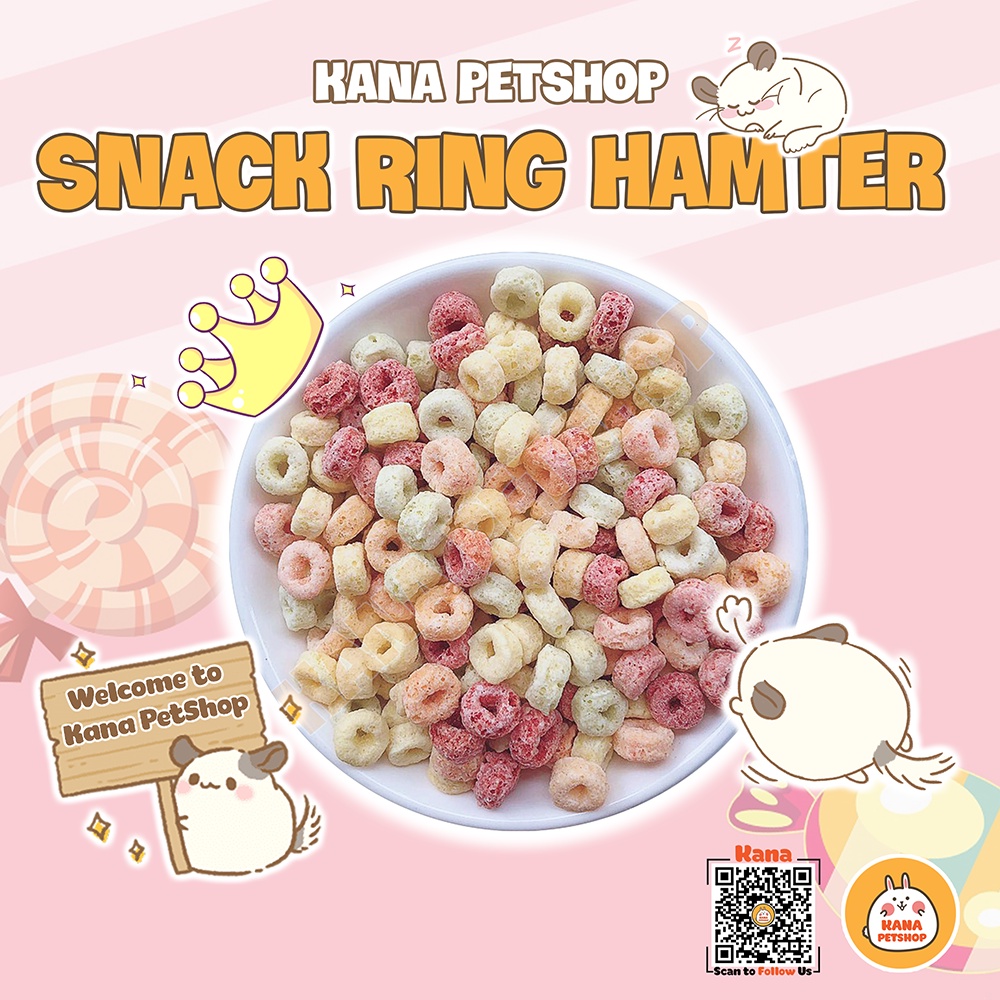 Snack Ring Hamter FREESHIP Thức Ăn Hamster Bánh Mài Răng Sữa Đồ Ăn Dinh Dưỡng Cho Hamter, Sóc Bay Úc , Sóc , Nhím ....