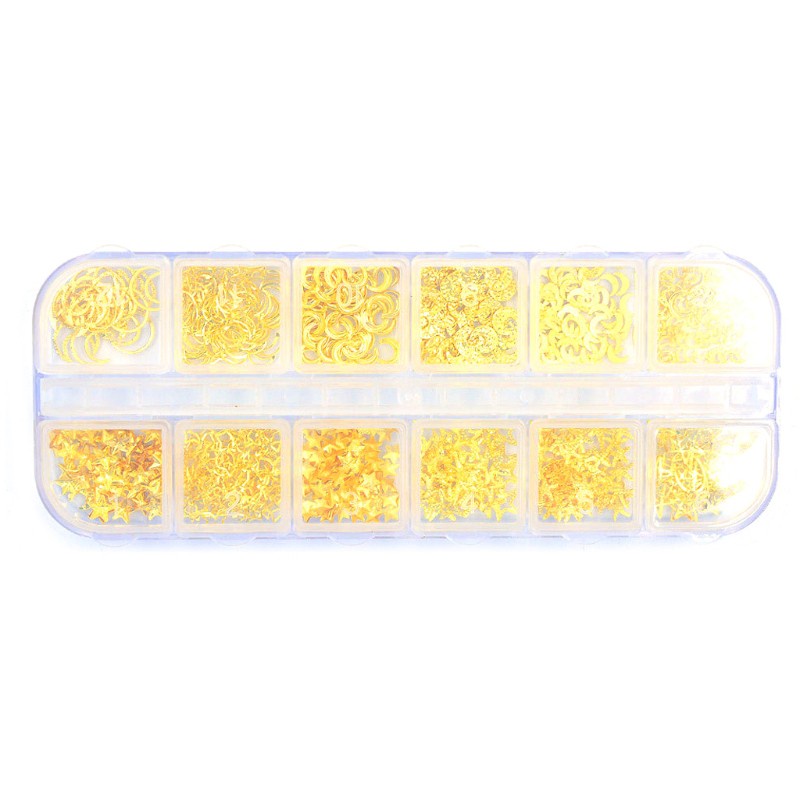 Hộp 12 Ngăn Đựng Phụ Kiện Trang Trí Móng Tay Nghệ Thuật