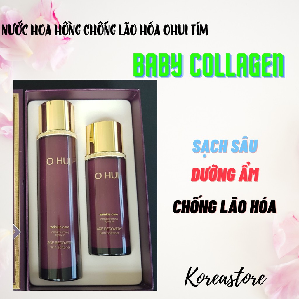 (Date T12/25) Nước hoa hồng Ohui tím chống lão hoá chuyên sâu tách set không hộp 150ml và 100ml