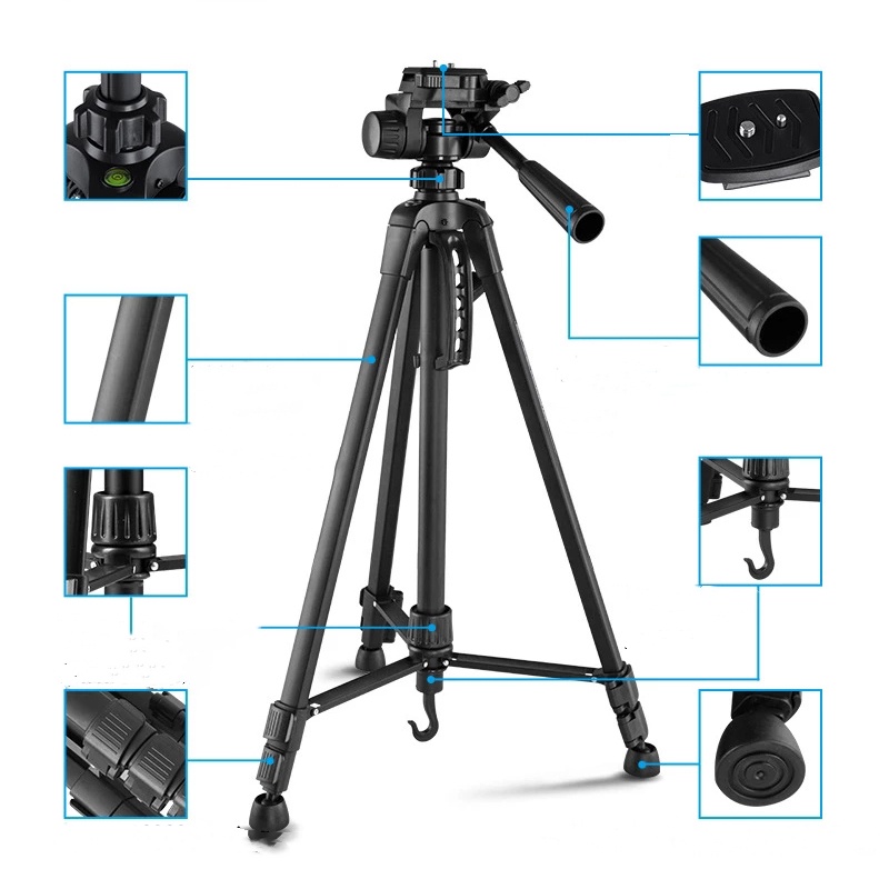 Gậy camera Tripod điện thoại Giá đỡ điện thoại 3 chân dùng để chụp ảnh, livestream TikTok, quay video tiện lợi WT-3520