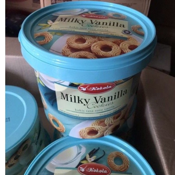 bánh quy bơ mặn vị vani kokola milky vanilla hộp to 400g