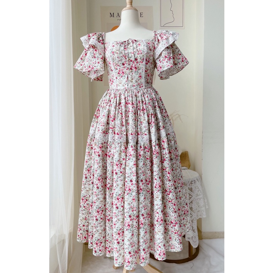 Đầm maxi Gillyflower dáng xòe bồng bềnh công chúa, váy dự tiệc Flower & Dot