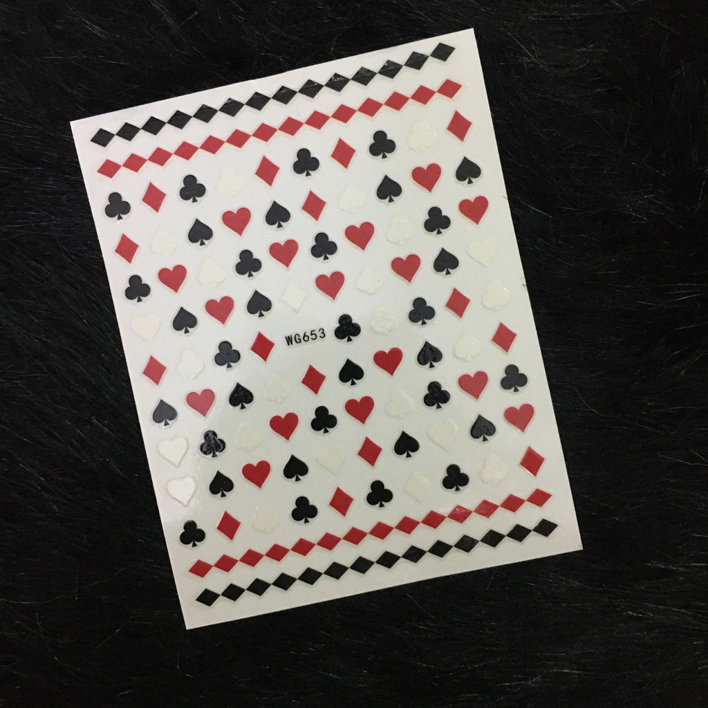 sticker dán móng lá bài