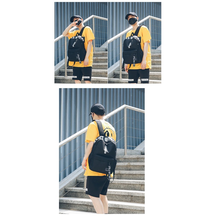 Menas Ba Lô Vải canvas Siêu Nhẹ Đựng Máy Tính Phong Cách Đơn Giản Tiện Dụng Cho Học Sinh