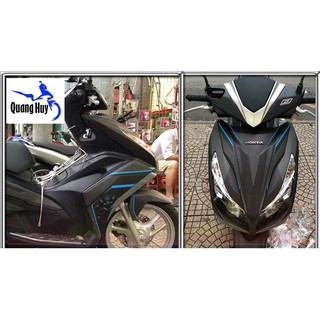 Tem trùm air blade đen chỉ xanh đời 2013-2014-2015, độ team trùm ab dán phủ dàn áo xe xanh đen rẻ đẹp