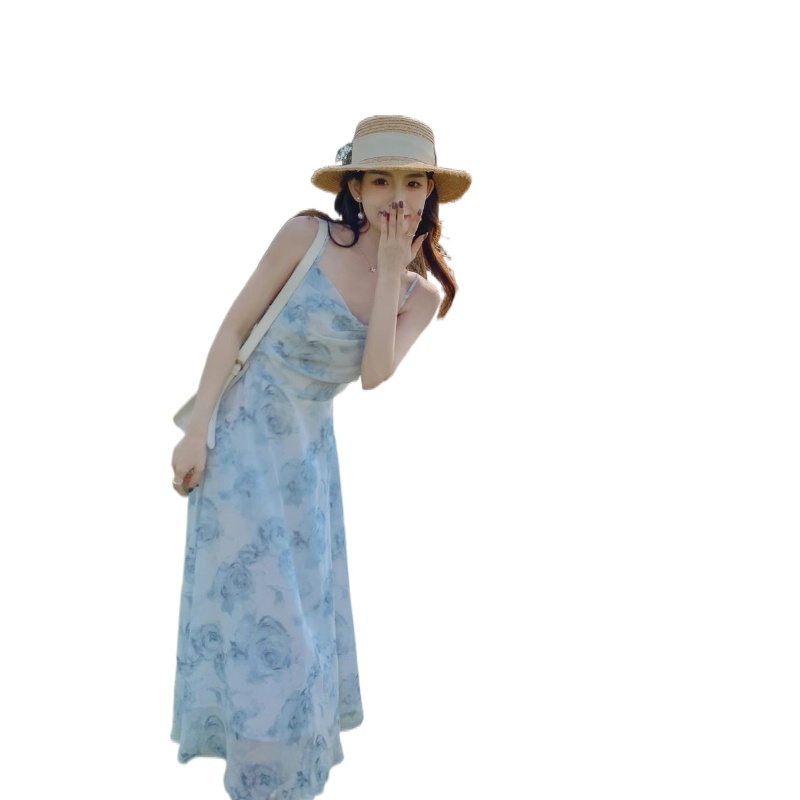 Đầm PERTY dáng dài in hoa thời trang cho nữ