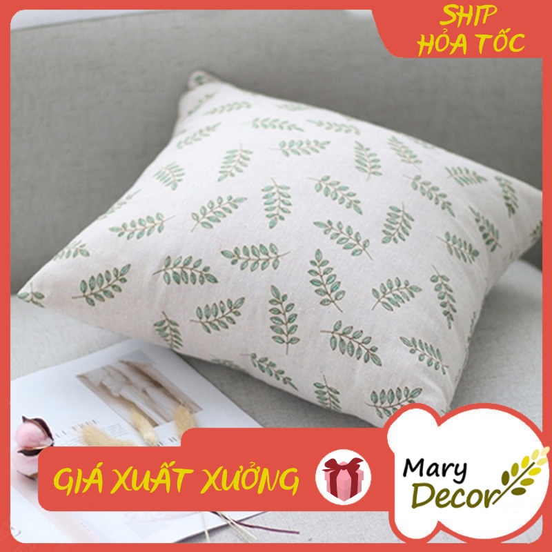 Gối tựa sofa Mary Decor - họa tiết Lá xanh G-B04