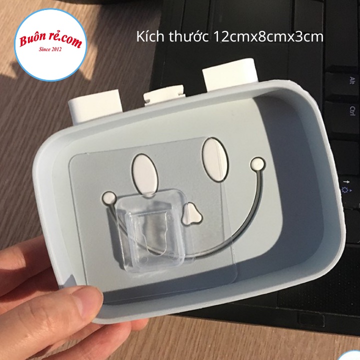 Khay Để Xà Phòng 2 Lớp Đáy Kín Hình Mặt Cười – Khay đựng xà phòng dán tường cá heo dễ thương - 00239