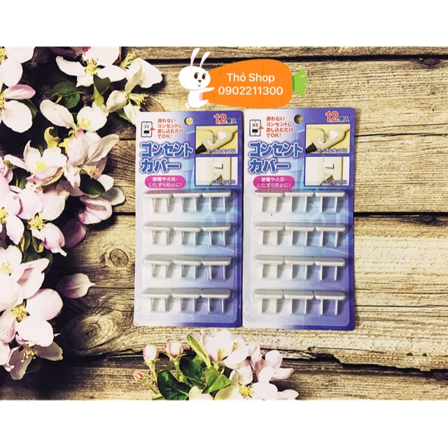 Set 12 nút bịt ổ điện an toàn cho bé Nhật Bản