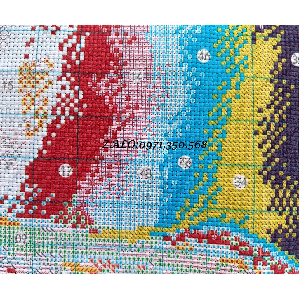 Tranh thêu chữ thập bình hoa Mẫu Đơn HH0815-62x80cm