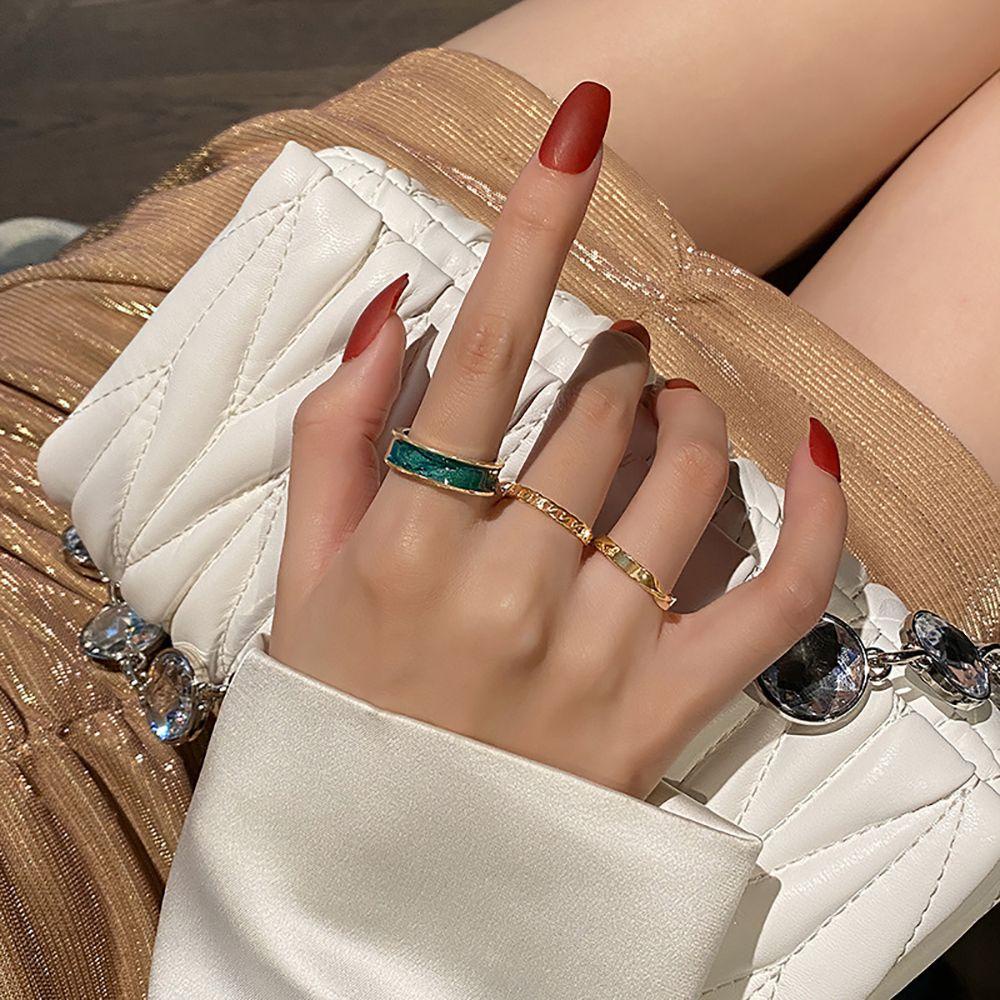 Set 3 / 5 Nhẫn Đeo Khớp Ngón Tay Thiết Kế Dạng Hình Học / Trái Tim / Ngôi Sao
