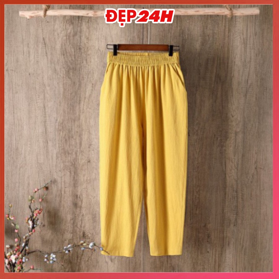 Quần thời trang nữ baggy kiểu dáng Hàn Quốc, quần kiểu nữ Đẹp 24 giờ, chất Đũi tơ mềm mát, form vừa xinh QH.29
