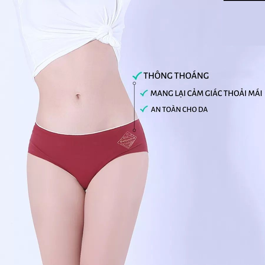 Quần lót nữ cotton, combo 10 quần Y Tế không đường may QGYT, Quần lót kháng khuẩn - quần xì nữ TinTin888