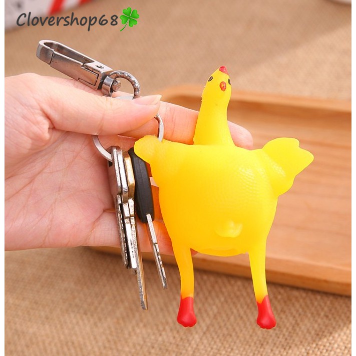 Móc khóa gà đẻ trứng hàng đẹp - Móc chìa khóa gà silicon
