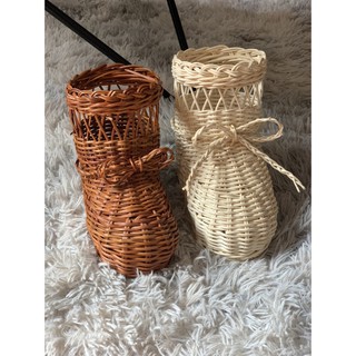 [Sale]Giỏ mây hình đôi ủng giỏ cắm hoa, giỏ trồng cây, giỏ đựng hành tỏi, trang trí noel