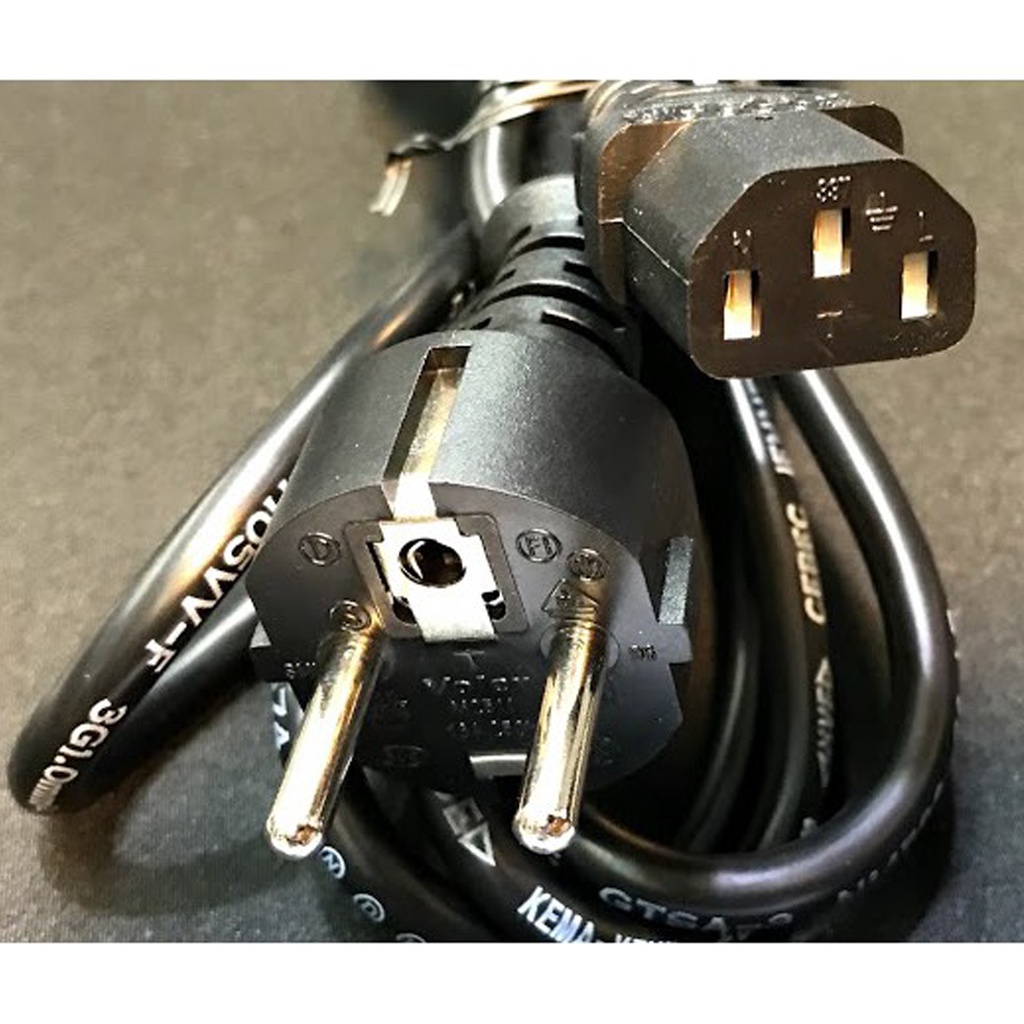 Dây nguồn máy tính 2 chấu, dây nguồn 2 chân chuẩn cắm c13, lõi 3 x 0.75mm2, dài 1.8m