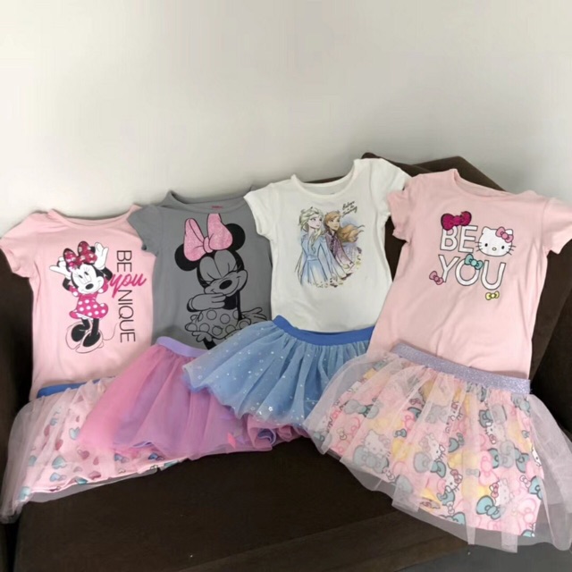 Set áo + chân váy bé gái