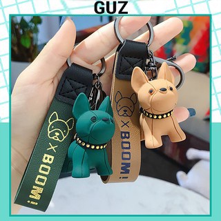 Móc khóa hình chú chó bulldog dễ thương, móc chìa khoá keychain cún dog nhiều màu dễ thương