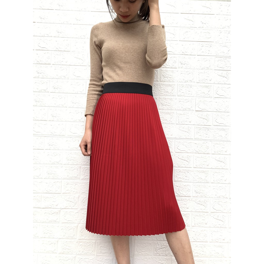 Chân váy xếp li dài, midi,xếp ly (FREESIZE) -CV291 | BigBuy360 - bigbuy360.vn