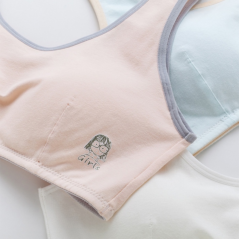 Áo lót vải cotton Thoáng Khí Không Gọng Có Mút Đệm Dành Cho Nữ